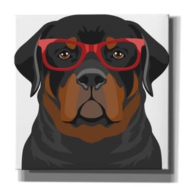 Epic Graffiti 'Rottweiler Wearing Hipster Glasses 1' by Furbaby Affiliates Canvas Wall Art, 12" x 12"
