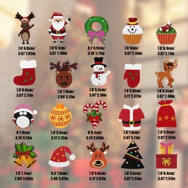 Christmas Ornaments, Set of 20, Christmas Ornaments, Wooden, Santa Claus, Reindeer, Snowman, Stylish, Cute, Christmas Tree, Decoration, Hanging, Dropping, Decoration, Accessories, Interior,