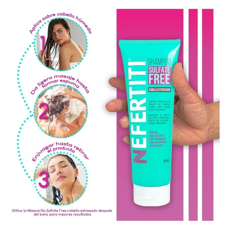 Nefertiti Sulfate Free Shampoo 250ml Cabello Estresado