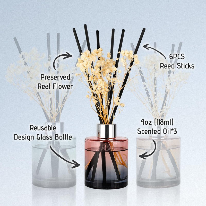 Brakula 3 Pack Reed Diffuser, Oil Diffuser Sticks, Fresh Linen,