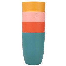 Soptalles Wheat Straw Cups Set of 4, Reusable Cups, Unbreakable Drinking Cup, Reusable Dishwasher Safe for Kitchen Party Camping