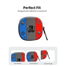 Protective Case for Shokz OpenFit 2 Earbuds, Durable and Eco-Friendly Bluetooth Headphone Cover with Precise Holes and Charging Compatibility, Shockproof, Comfortable Touch, Game Black