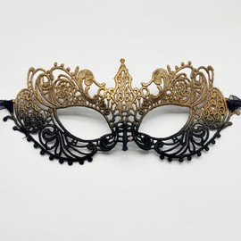 TFTSR Masquerade Masks for Women Couples,Men Mardi Gras Mask,Girls Black Gold Lace Eyes Costume,Adults Venetian Party Dress