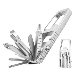 Multi-Functional Stainless Steel Pocket Tool – 13-in-1 Portable Folding Tool for Outdoor Cycling and Emergency Repairs