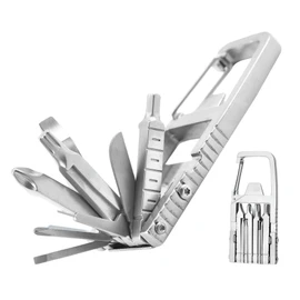 Multi-Functional Stainless Steel Pocket Tool – 13-in-1 Portable Folding Tool for Outdoor Cycling and Emergency Repairs