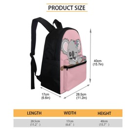 Tongluoye Cute Koala Girls Backpack With Lunch Box Preschool Elementary School Bag Kids Bookbags for 3nd 4th 5th 6th Grade Teen Schoolbags Pencil Case Kindergarten Student Back Packs Pink