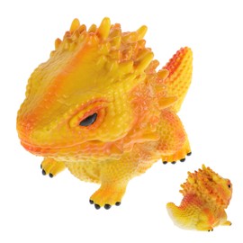 Kisangel Realistic Soft Lizard Model Simulation Reptile Figurine for Garden Decoration and Prank Prop Non Tearing Vivid Design Animal Figure Bearded Dragon