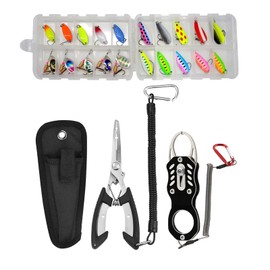 Fishing Lip Gripper, Stainless Steel Fishing Pliers, Fishing Lures Set, Grip Tackle Fish Lip Holder Trigger Clamp Fish Grabber Gripper Fishing Multitool Pliers, Fishing Gifts for Men