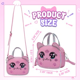 Cute Cat Purse for Girls Toddlers Crossbody Bag Little Girls Wallet Kids Mini Shoulder Bag for Girls Age 1-3,4-6,6-8,8-10