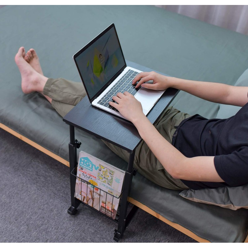 AIZ Overbed Table, Height Adjustable Sofa Side Slide Under Table,