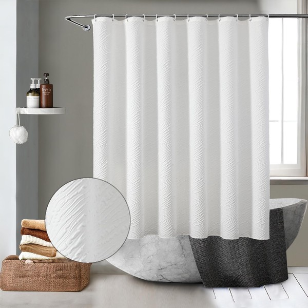 GBYcLyw White Shower Curtain Set Short Length 65'' for Walk/Step