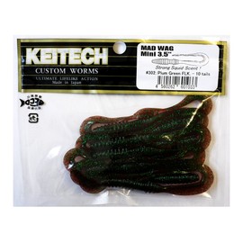 KEITECH Mad Wag Mini 3.5" 302 Plum Green Flake Lure