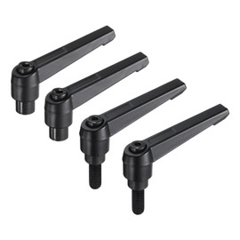 uxcell 4pcs Clamping Lever Adjustable Handle Set Metric M8 x 20mm Male & M8 Female Thread Level Handles Hand Stud Knobs Quick Release Black for Lathe Machinery