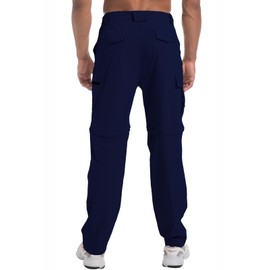 Mens Outdoor Hiking Pants Convertible Lightweight Water Resistant Quick Dry Zip Off Fishing Travel Camping Tactical Pants Navy Blue XXL