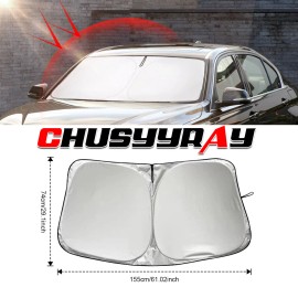 CHUSYYRAY 29.10x61.02" UV Protection Sun Shade for Ford Chevy Silverado 2014-2018