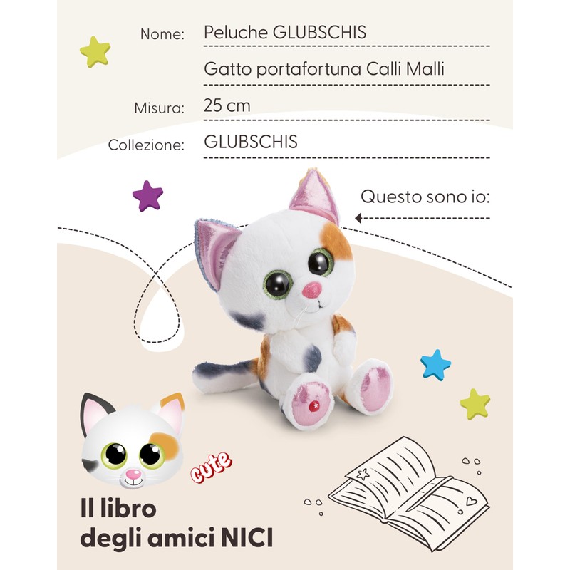 NICI GLUBSCHIS Calli Malli, 25 cm, bianco - 63056