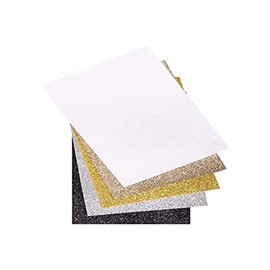 Rayher Hobby Rayher Hobby Rayher 53961000 Glitzer-Filz, 5 Platten, farblich sortiert (weiß, silber, kaschmirgold, gold, schwarz), 21 x 30 x 01 cm, 100% Polyester
