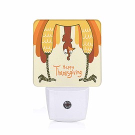 Chrobak LED Night Light Plug into Wall with Dusk to Dawn Light Sensor White Energy Efficient Thanksgiving Funny Turkey Happy Nightlight for Bedroom Bathroom Hallway Living Room Kitchen
