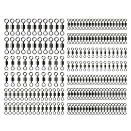 Eophmi Fishing Swivels and Clips,200PCS Barrel Fishing Swivels 4# 6# 8# 10# 12# 14#,Swivel Fishings Tackle Rolling Swivel for Sea&Competitive Avoid Fishings Line Entanglement