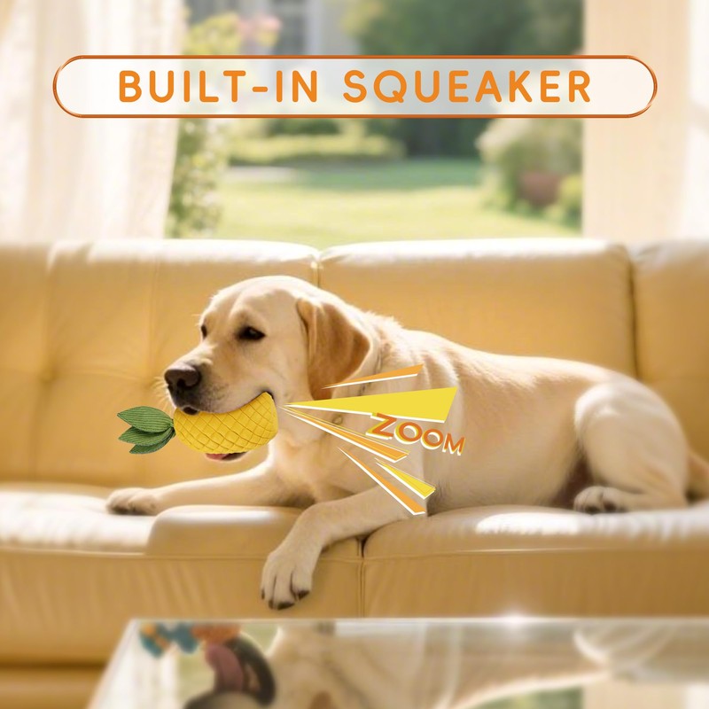FurtasticFinds Pineapple Dog Toy for Aggressive Chewers, Indestructible Chew Toy