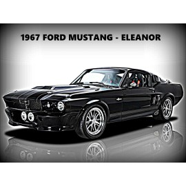 1967 Ford Mustang Fastback New Metal Sign: Eleanor in Black