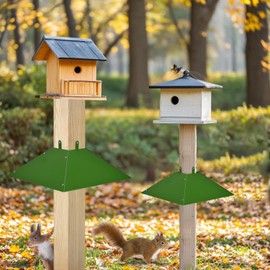 Metal Squirrel Baffle for 4.5x4.5 Post, Squirrel Barrier, Outside Wooden Pole Mount Squirrel Guards for Bird Feeder Poles,Stop Squirrels and Raccoons from Entering Birdhouse