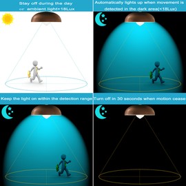 Motion Sensor Light Bulbs Indoor, 5000K Daylight 9W (60W Equivalent) 800lm A19 E26 Led Bulb with Pir Motion Detector and Dusk to Dawn Sensor, Auto On Off, Motion Activated Light for Outdoor Closet