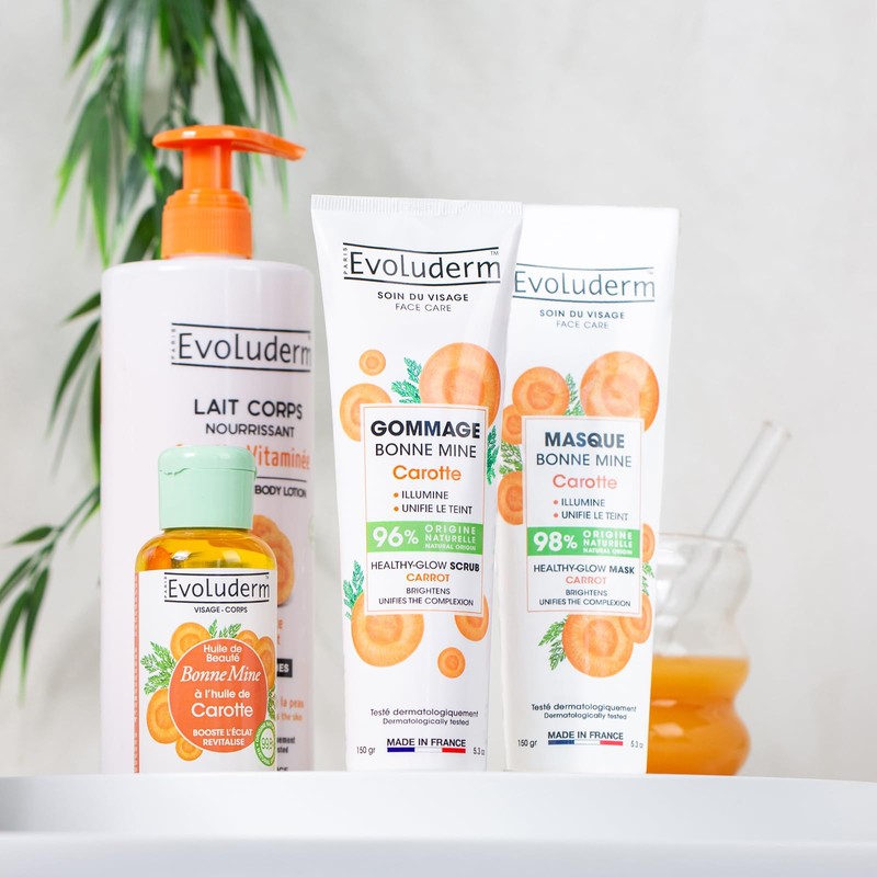 EVOLUDERM Carrot Mask 150ml 98% Natural Origin Vegan Made in