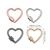LALAFINA 24Pcs Heart Carabiner Clip Cute Heart Key Ring Spring
