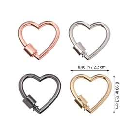 LALAFINA 24Pcs Heart Carabiner Clip Cute Heart Key Ring Spring Snap Hooks Metal Buckle for Keys Craft Diy Purse Handbag Hardware Camping Hiking Fishing Traveling