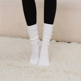 Pilates Socks with Grips Non-slip Slouch Socks with Grip Socks for Women Yoga, Barre, Dance, Fitness, Workouts, Brown, One Size