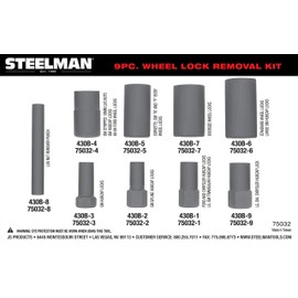 Steelman 75032 9-Piece Hubcap and Wheel Lock Removal Kit