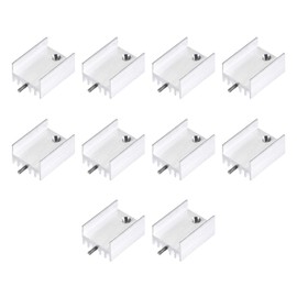 DMiotech 10 Pack 21 x 15 x 10 mm Aluminium Cooling TO-220 Transistor Diode with Double Pin Silver Tone