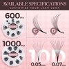 LASHVIEW 1000 Fans 10D Premade Volume Eyelash Extensions Mixed Tray