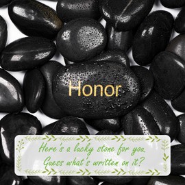 Ausluru 20lbs Natural River Rocks, High-Polished Pebbles for Plants Garden, 1-2 inch Decorative Stones, Ideal for Fish Tank, Vases, Crafting, Home Decor and Garden Landscaping Rocks,Black