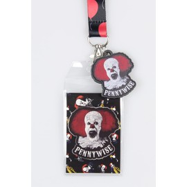 IT The Movie Pennywise ID Lanyard Badge Holder with and 2" Rubber Charm Pendant