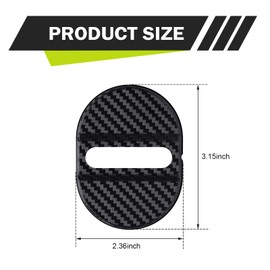 DACIRTY 4 PCS Door Latch Lock Cover, Carbon Fiber Pattern Thickened ABS Door Door Latch Protection Cover, Rustproof Shock Absorbing Cushioning Accessory, Suitable for Most Cars (Black)