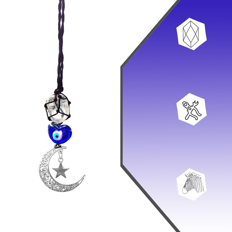 Blue Evil Eye Crystal Car Rear View Mirror Hanging Accessories