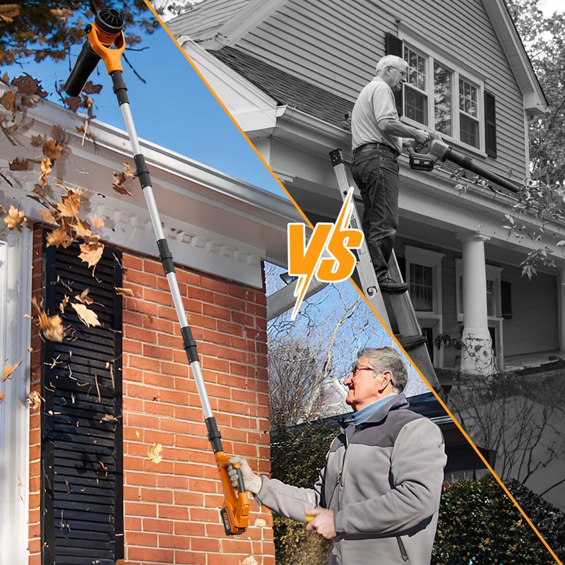Alloyman Roof Gutter Cleaning from The Ground,40V Cordless Leaf Blowers