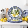 ZRLABL Lemon Floral Disposable Paper Plates, 40 Pack, 9 Inch