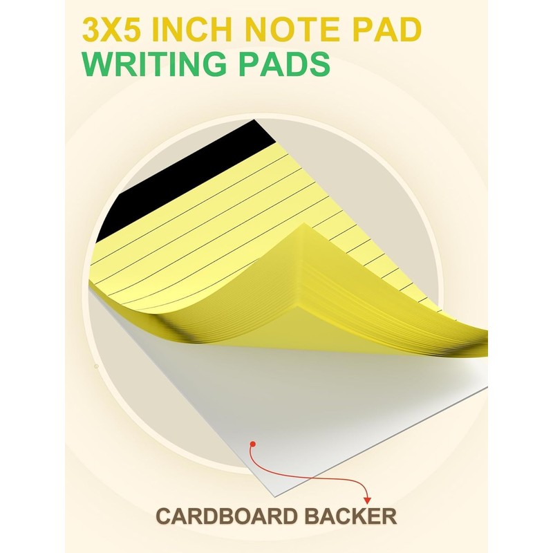 10 Pack A7 Small Notepads Refills 3x5 Yellow Pads of