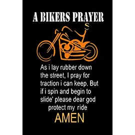 Metal Tin Sign Vintage Chic Art Decoration a Bikers Prayer & Motorcycle for Home Bar Cafe Farm Store Garage or Club 12" X 8"