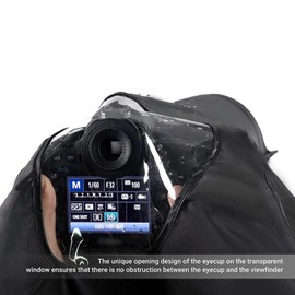 JJC Camera Rain Cover, Nylon Waterproof DSLR Camera Rain Sleeve Protector for Canon EOS 4000D 2000D 1500D 1200D 850D 600D 250D 90D 80D 7D 6D 5D Nikon D5600 D5300 D3300 D3500 D3200 D3100 D850 D780 D750