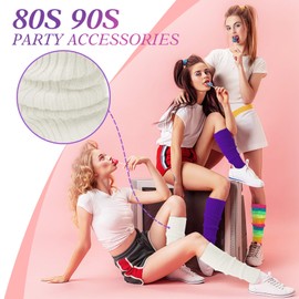 Buauty 80s 90s Leg Warmers for Women, Neon Ribbed Leg Socks, Stylish Accessories for Inspired Outfits for Yoga,Running,Hiking