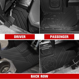 LitMiRaCle Front & Rear Floor Mats for Ranger Crew/XD 1500 2024, TPE Floor Liners All Weather Protection Slush Mats for Polaris Ranger Crew XD 1500 Northstar Premium/Ultimate 2024+ Accessories, 4PCS