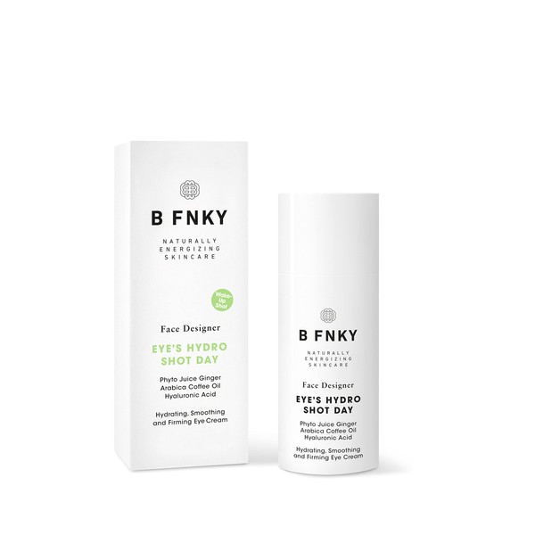 B FNKY Eye's Hydro Shot Day - Eye Cream Day - Power Texture with Ginger, Arabica Coffee Oil & Hyaluronic Acid - Hydrating, Smoothing, Decongesting - Vegan, Certified Natural Cosmetics - 15 ml