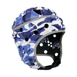 Body Armour NZ Ventilator Adults Rugby Headguard Camo Navy/Sky/White - L