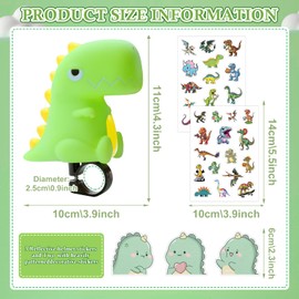 LETTERASHQP Dinosaur Bicycle Bell, Horn, Children's Bicycle, Children's Bicycle Horn, Dinosaur Bicycle Squeeze Horn, Pack of 6 Bicycle Bell for Boys and Girls