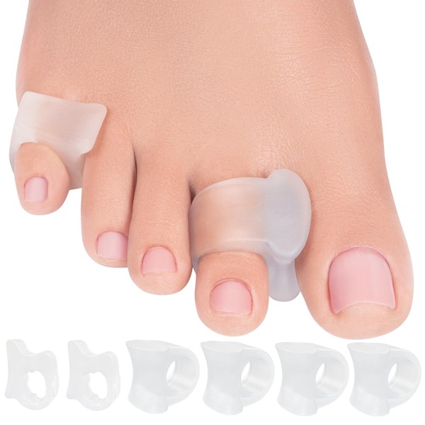 5 STARS UNITED Toe Spacers for Men and Women – 6 Gel Toe Separators, Hammer Toe Straightener, Correct Toes