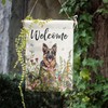 Spring Summer Garden Flag Floral German Shepherd Yard Flag Flower